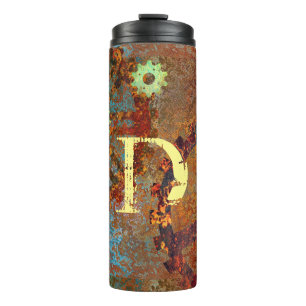 Personalized Steampunk Rusty Clockwork Gears Thermal Tumbler