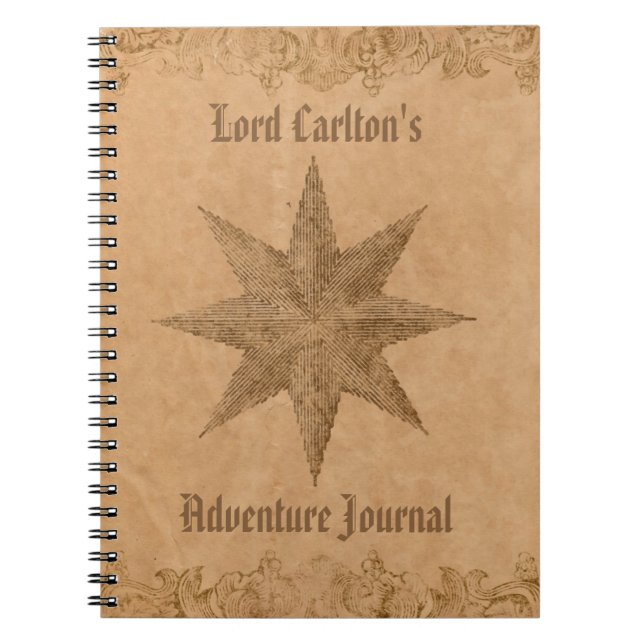 Personalized Steampunk Star Notebook (Front)