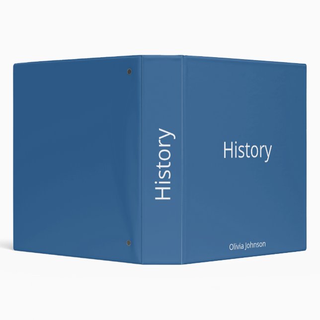 Personalized Steel Blue History Educational   Binder (Background)
