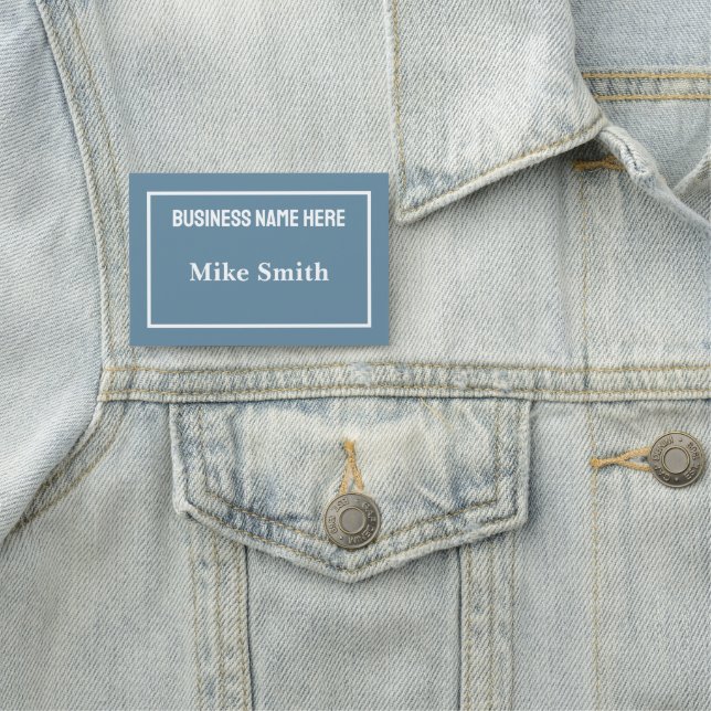 Personalized Steel Blue Name Badge (In Situ)