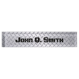 Personalized Steel Diamond Plate Nameplate