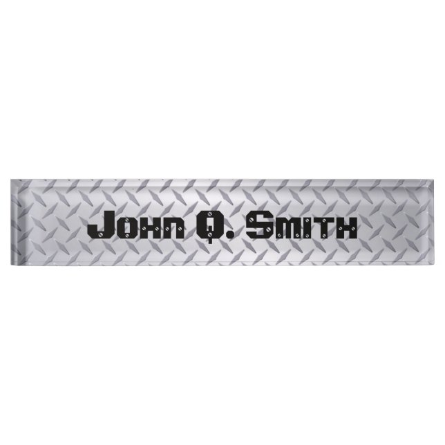 Personalized Steel Diamond Plate Nameplate (Front)