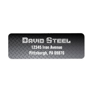 Personalized Steel Diamondplate Return Address