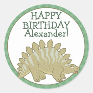 Personalized Stegosaurus Kids Birthday Stickers
