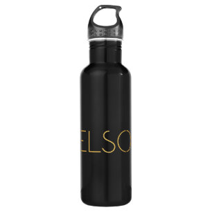 Personalized Stencil Font Kelson Gold Black 710 Ml Water Bottle