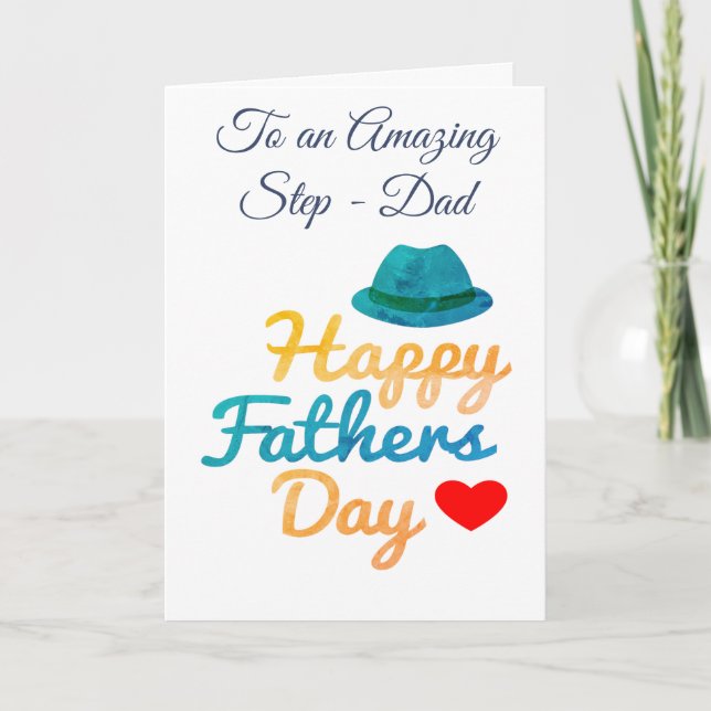 Personalized Step - Dad Father's Day Card (Front)