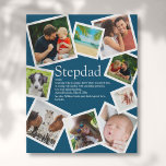 Personalized Stepdad Definition 9 Photo Blue Faux Canvas Print<br><div class="desc">Personalize with 9 favourite photos and personalized text for your special stepdad, stepfather or bonus dad to create a unique gift for Father's day, birthdays, Christmas or any day you want to show how much he means to you. A perfect way to show him how amazing he is every day....</div>