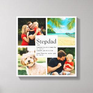 Personalized Stepdad Name Definition 4 Photo Canvas Print