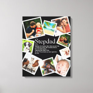 Personalized Stepdad Name Definition 9 Photo Canvas Print