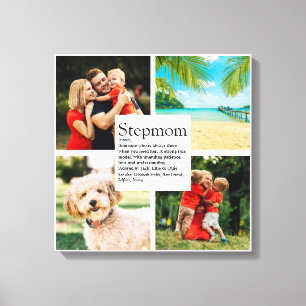 Personalized Stepmom Definition 4 Photo Collage Canvas Print
