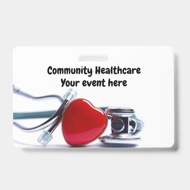 Personalized Stethoscope and Heart Badge (Front)