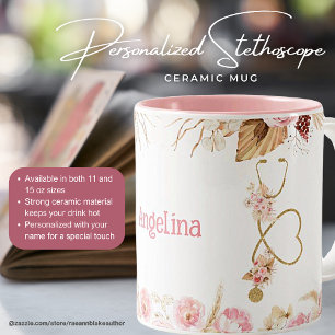 Personalized Stethoscope Ceramic Mug