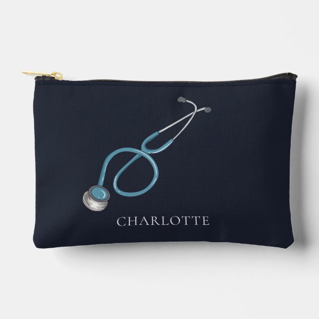 Personalized Stethoscope Name Doctor Accessory Pouch (Front)