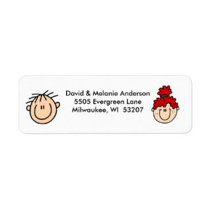 Personalized Stick Figure Address Labels