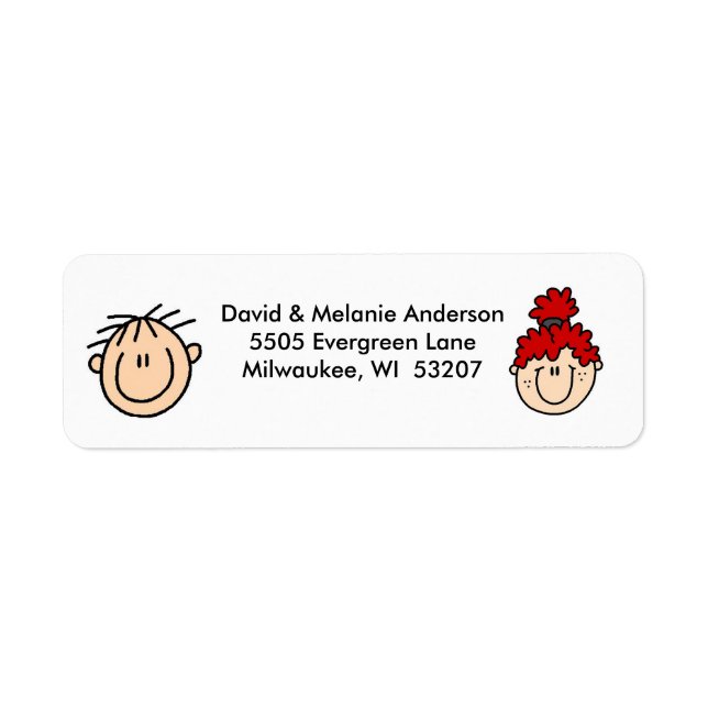 Personalized Stick Figure Address Labels (Front)