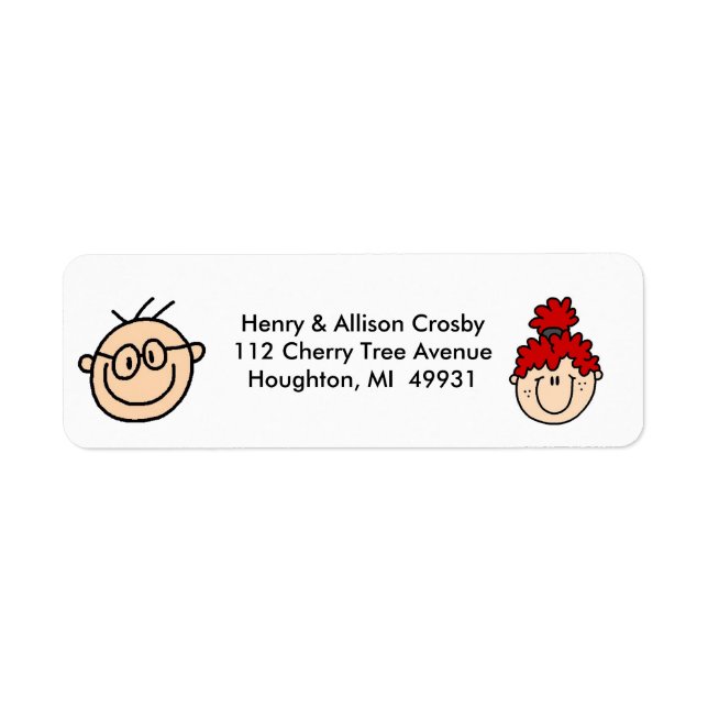 Personalized Stick Figure Address Labels (Front)