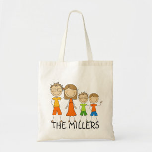 Personalized Stick Figure Family Tote Bag