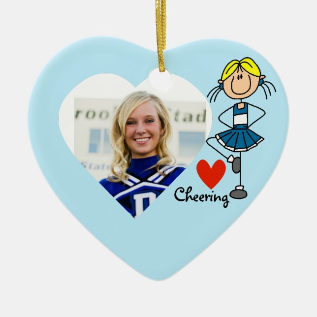 Personalized Stick Figure Love Cheering Ornament (Front)