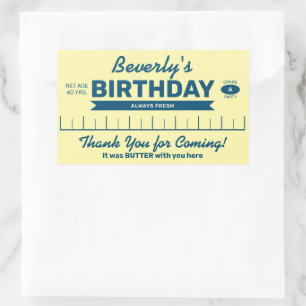 Personalized Stick of Butter Birthday Party Favour Sticker