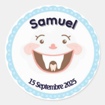 Personalized Sticker First Dent - Baby Garç