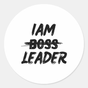 personalized sticker iam leader not boss