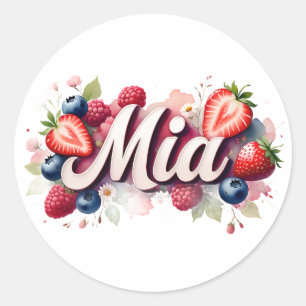 Personalized Sticker Mia Berry Floral Design