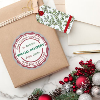 Personalized Sticker Special Delivery from Santa