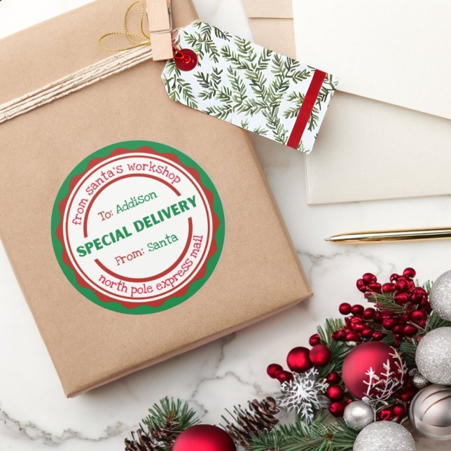 Personalized Sticker Special Delivery from Santa (Creator Uploaded)