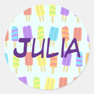 Personalized Sticker with Popsicle Pattern