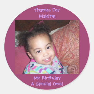 Personalized Stickers-Birthday Classic Round Sticker