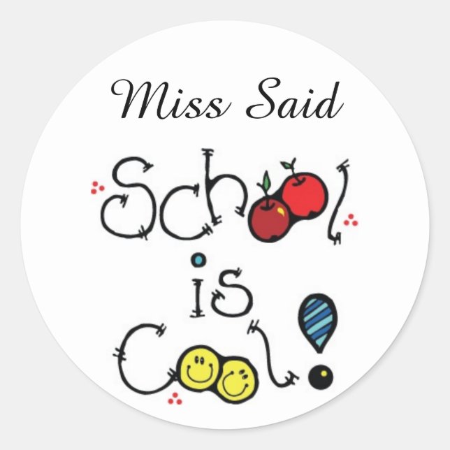 Personalized Stickers for teachers schools (Front)