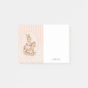 Personalized Sticky Notes, Vintage Floral Rabbit Post-it Notes