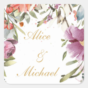 Personalized stikers in gold square sticker