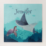 Personalized Stingray and Turtle Under the Sea Jigsaw Puzzle<br><div class="desc">Personalized Stingray and Turtle Under the Sea</div>