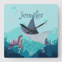 Personalized Stingray and Turtle Under the Sea