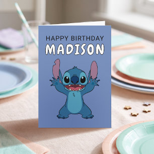 Personalized Stitch Birthday Card