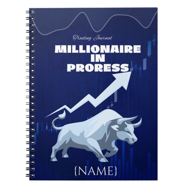 Personalized Stock Broker Gift, Trading Market Notebook (Front)