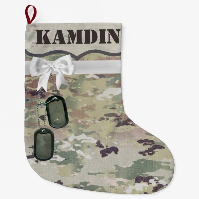Personalized Stocking Army OCP Camo Uniform Camofl (Front)