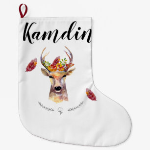 Personalized Stocking boho deer Buck Head Browning