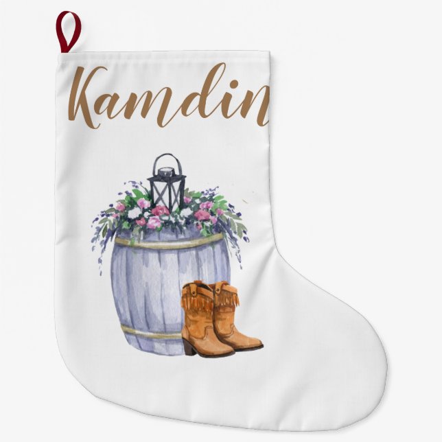Personalized Stocking Summer Country Wedding Rusti (Front)