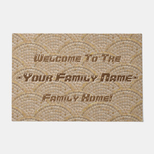 Personalized Stone Mosaic Clamshell Pattern Doormat