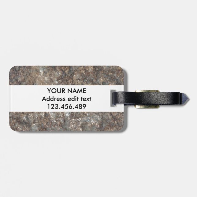 Personalized Stone pattern Luggage Tag (Back Horizontal)
