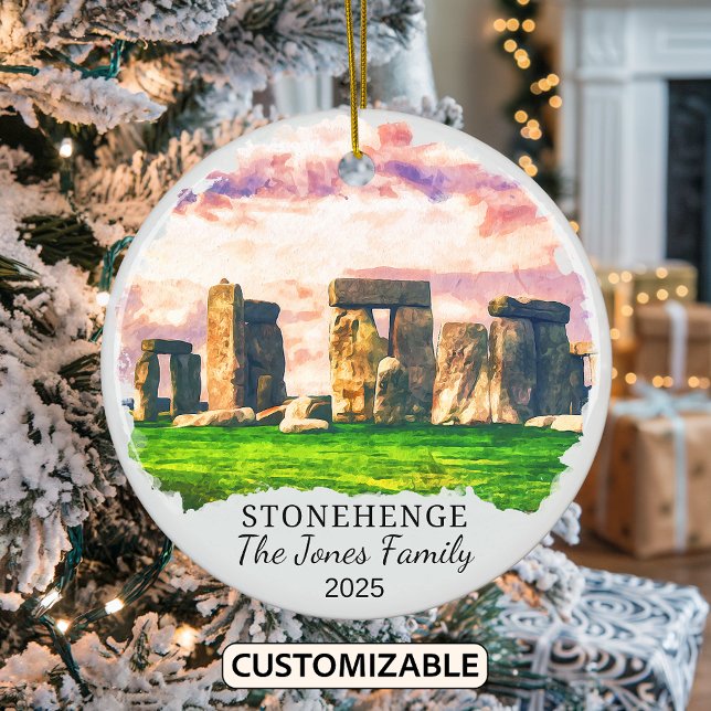 Personalized Stonehenge Ornament, England Gift Ceramic Ornament (Creator Uploaded)