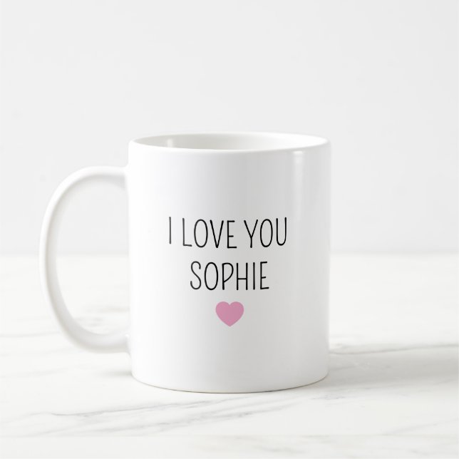 Personalized Stoneware Mug for Mimi, custom name  (Left)