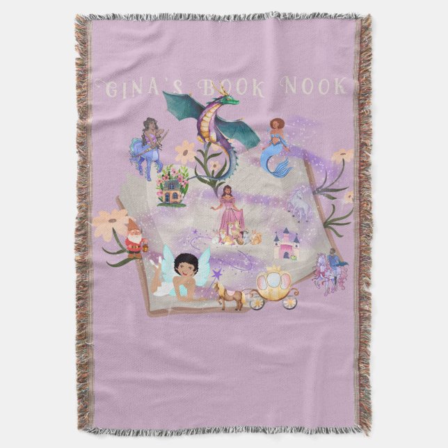 Personalized Story Book Throw Blanket (Front Vertical)