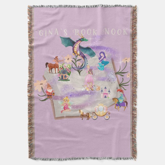 Personalized Story Book Throw Blanket (Front Vertical)