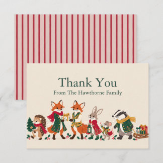 Personalized Storybook Woodland Christmas Thank You Card