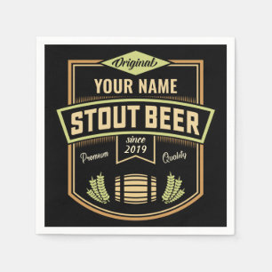 Personalized Stout Dark Beer Brewing Label Bar Napkin