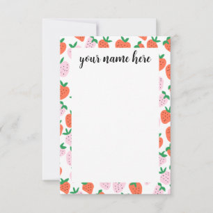 Personalized Strawberries Notecards