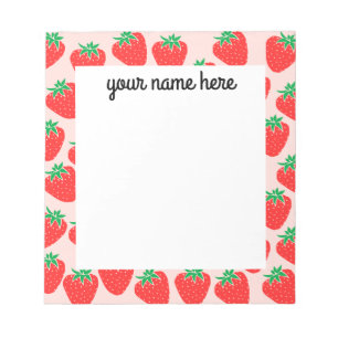 Personalized Strawberries Notepad